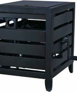AMES NeverLeak Hose Cabinet, 150-Foot Capacity, Auto-Track Reel, Weather Resistant, Black