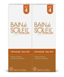 Bain de Soleil Gelee Sunscreen SPF 4, 3.12 oz, 4-Pack - Moisture-Rich UVA/UVB Protection