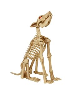 Brand 2.5 ft Animated Poseable Skeleton Wolf with Red LED Eyes Halloween Decor