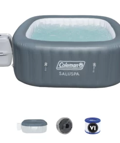 Coleman SaluSpa 4-6 Person Inflatable Hot Tub with 114 AirJets, DuraPlus Material, Freeze Shield, and Digital Control Panel