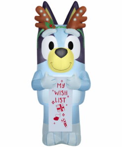 Gemmy Industries 5.5 ft LED Bluey Christmas Inflatable with Wish List - Yard Decoration