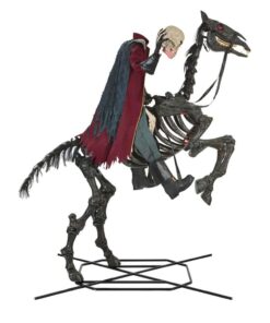 Giant 8.5 ft Animated LED Knight Dullahan with Red Eyes & Skeletal Horse - Halloween Decor