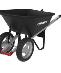 Husky 6 Cu. Ft. Poly Wheelbarrow with Dual Flat-Free Tires