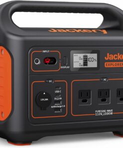 Jackery Explorer 1000 Portable Power Station, 1002Wh, 3x1000W AC Outlets, Solar-Compatible, Ergonomic Handle, Outdoor Safe