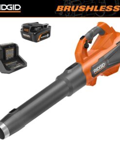 RIDGID 18V Brushless Cordless Leaf Blower R01601K with 6.0Ah Battery, 510 CFM, 130 MPH