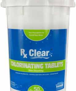 Rx Clear 3" Stabilized Chlorine Tablets 50 lbs - Long-Lasting UV-Protected Pool Sanitizer