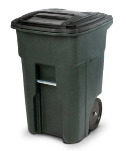 Toter 48 Gallon Green Trash Can with Quiet Wheels & Lid - Durable, Recycled, Curbside Compatible