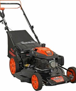 YARDMAX 22" Gas Self-Propelled Lawn Mower, 201cc, 6-Speed CVT, High Wheel RWD, 3-in-1, Black